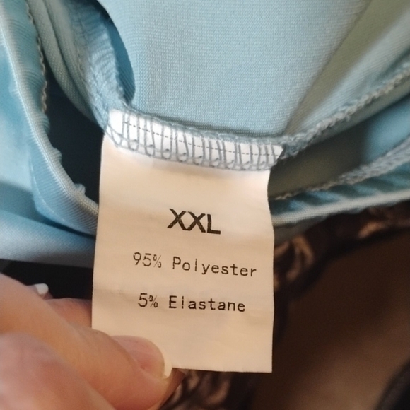 Women's Light Blue Straight Leg Pants - Picture 2 of 5